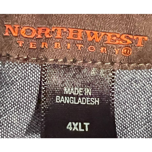 Northwest Territory Men's Blue Tan‎ Check Flannel Long Sleeve Shirt Size 4XLT - Picture 3 of 6